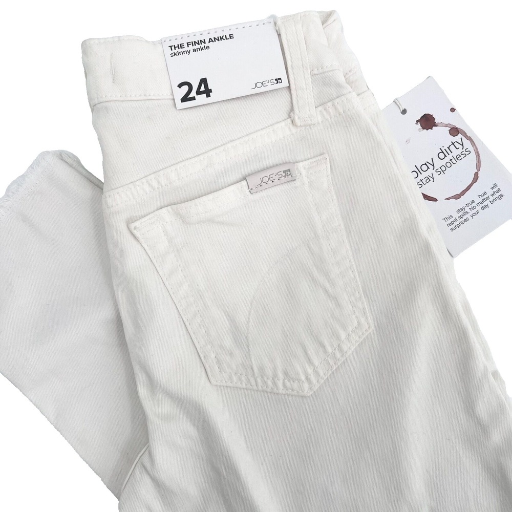 JOE'S JEANS Women's Sz 24 White Annie The Finn Ankle Skinny Jeans NWT Distressed